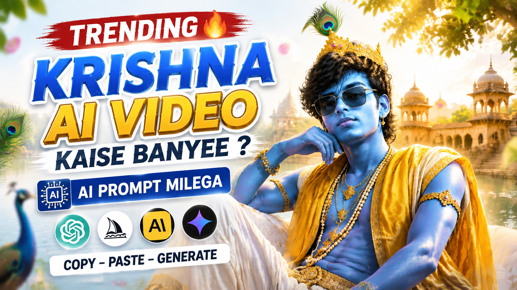 Trending Krishna AI Video Prompts 🦚 | Krishna AI Video Kaise Banaye