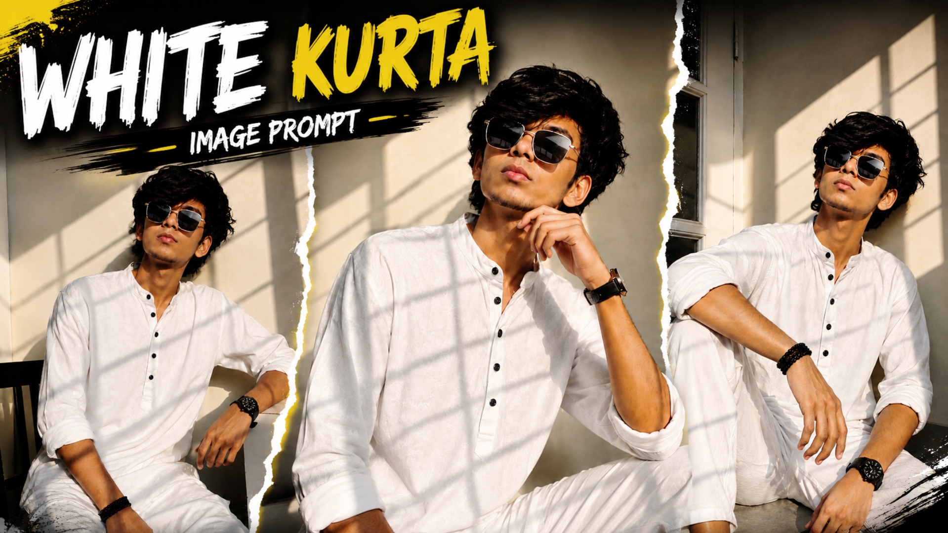 White Kurta Image Prompt 🤍🔥 | AI Photo Prompt | White Kurta Aesthetic Photoshoot
