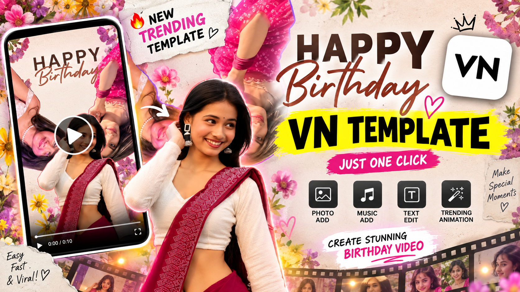 New Trending Happy Birthday VN Template