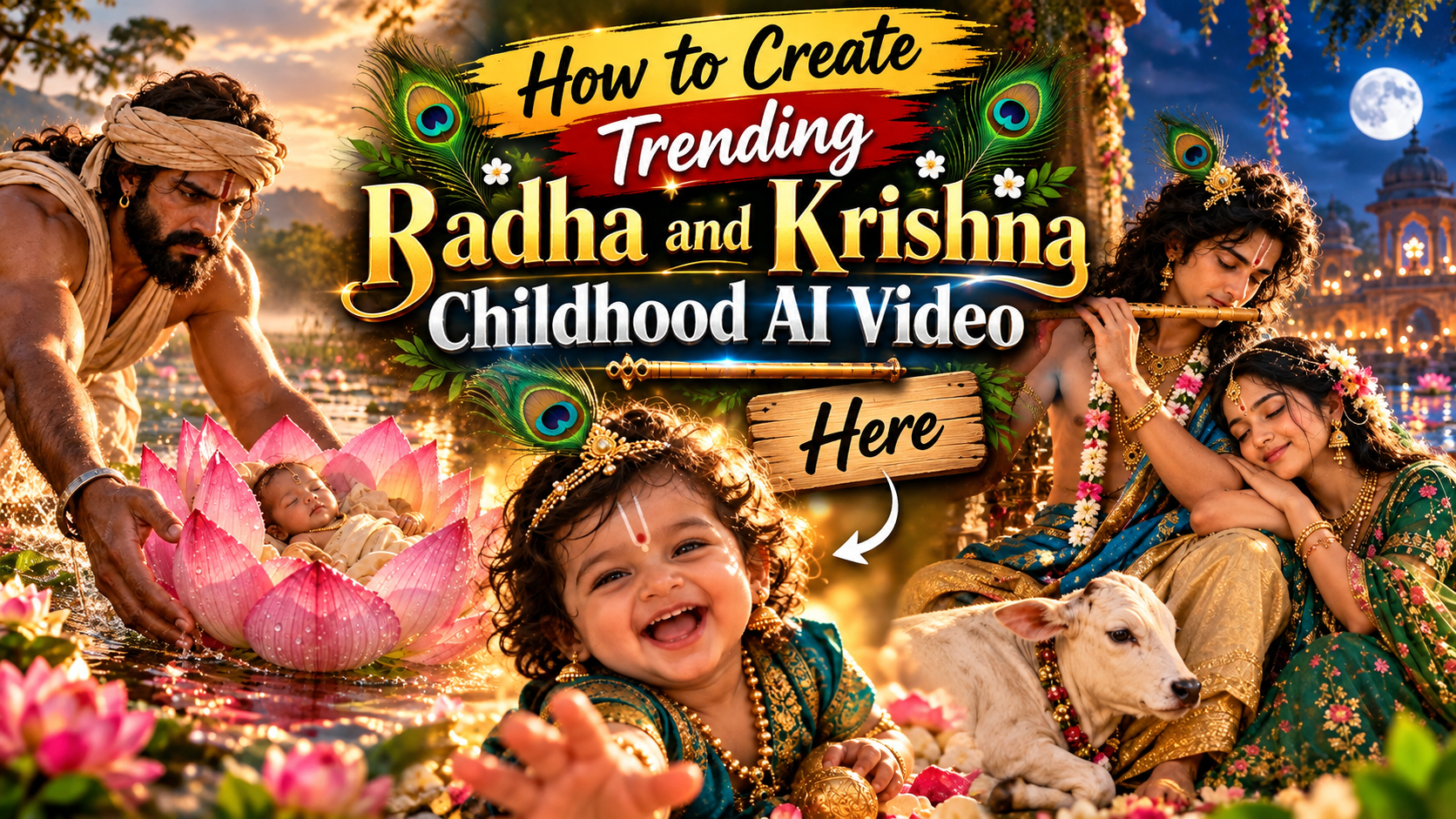 How to Create Trending Radha and Krishna Childhood AI Video