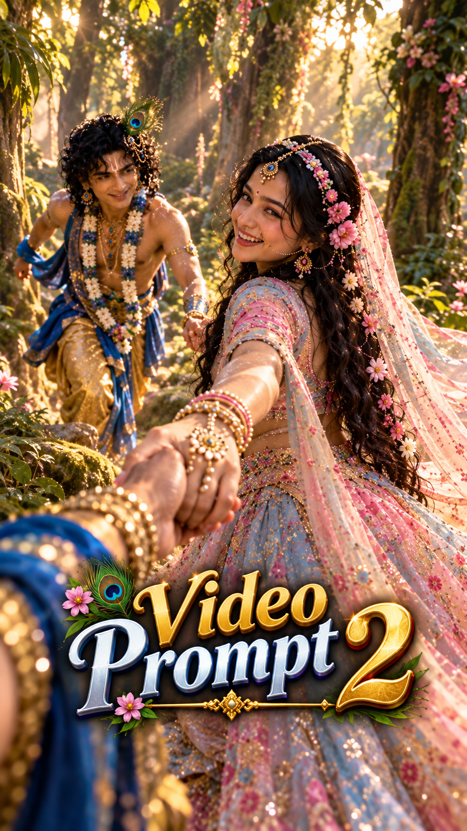 New Trending Radha & Krishna AI Video prompt