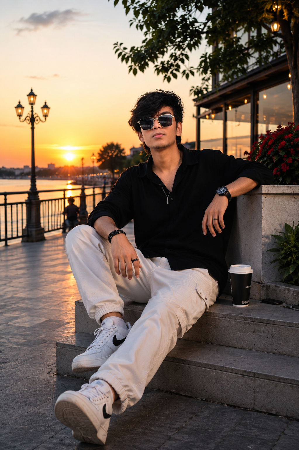 Sunset Riverside Portrait
