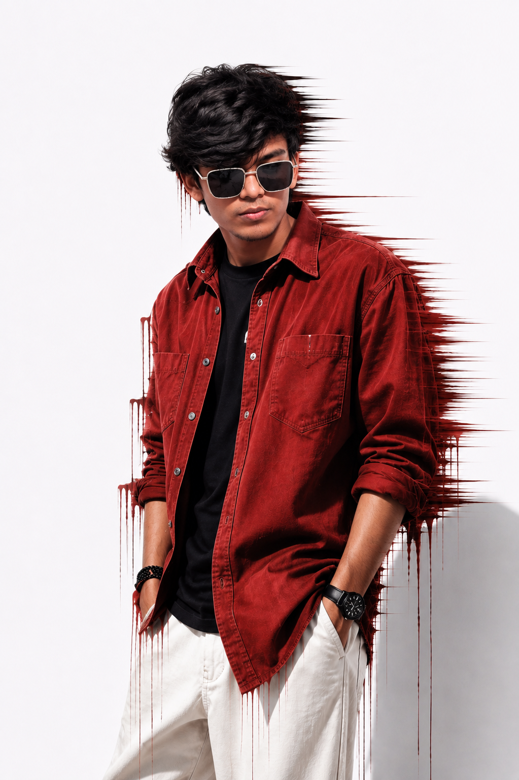 Red Motion Glitch Portrait image 1
