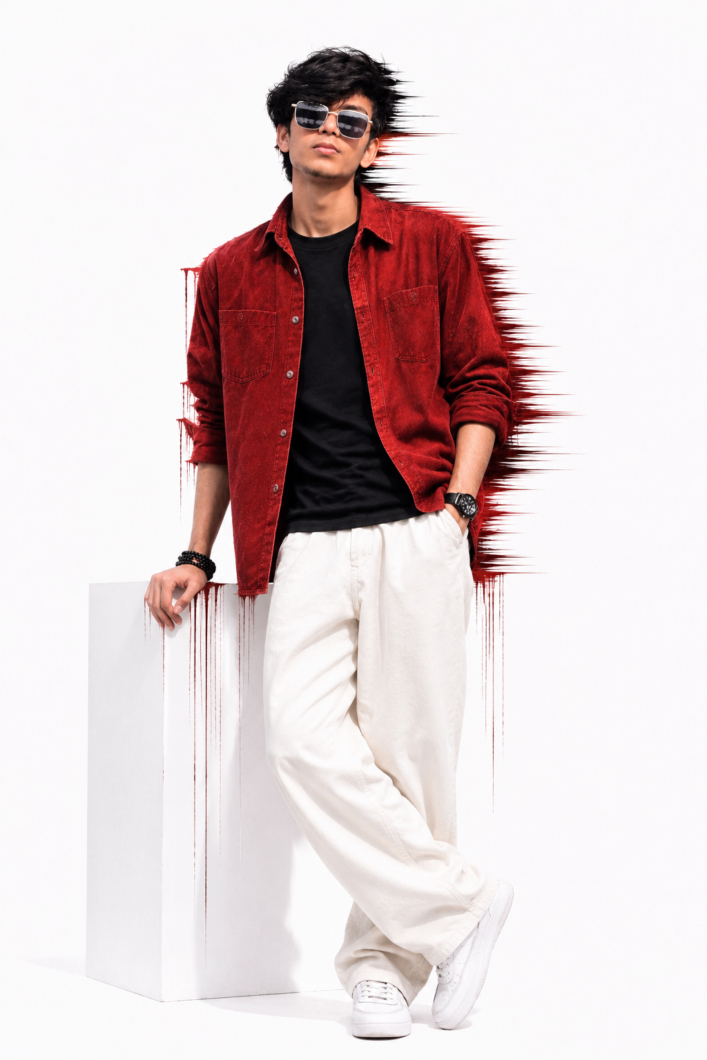 Red Motion Glitch Portrait image 2