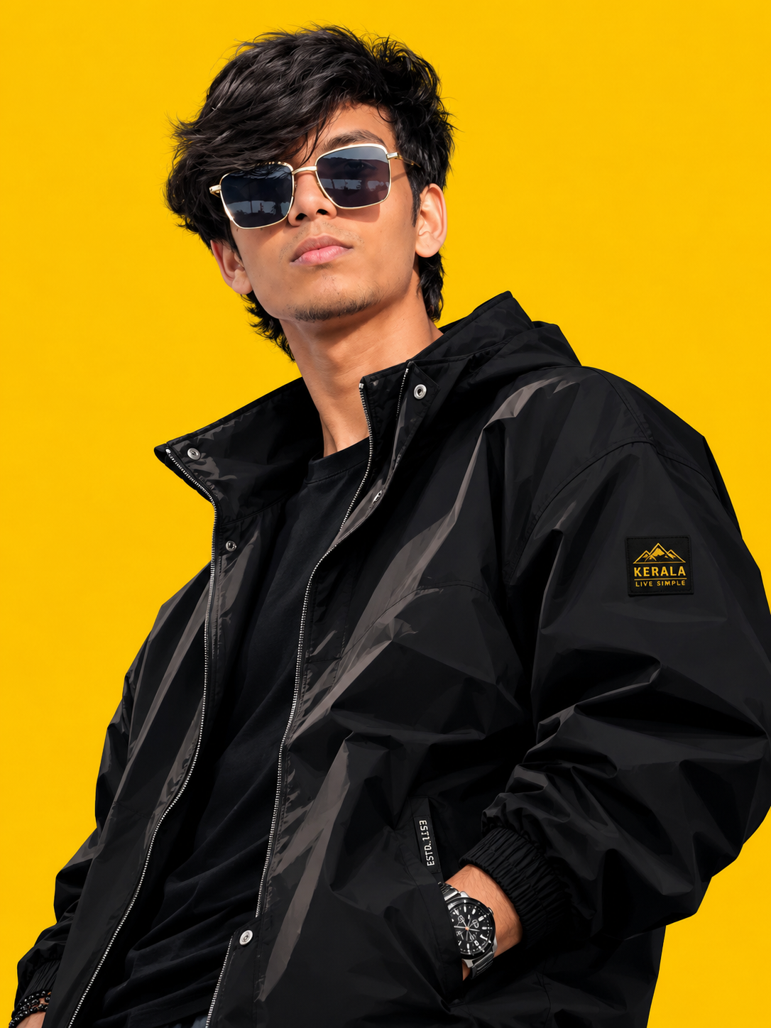 Modern Black Jacket Fashion Portrait