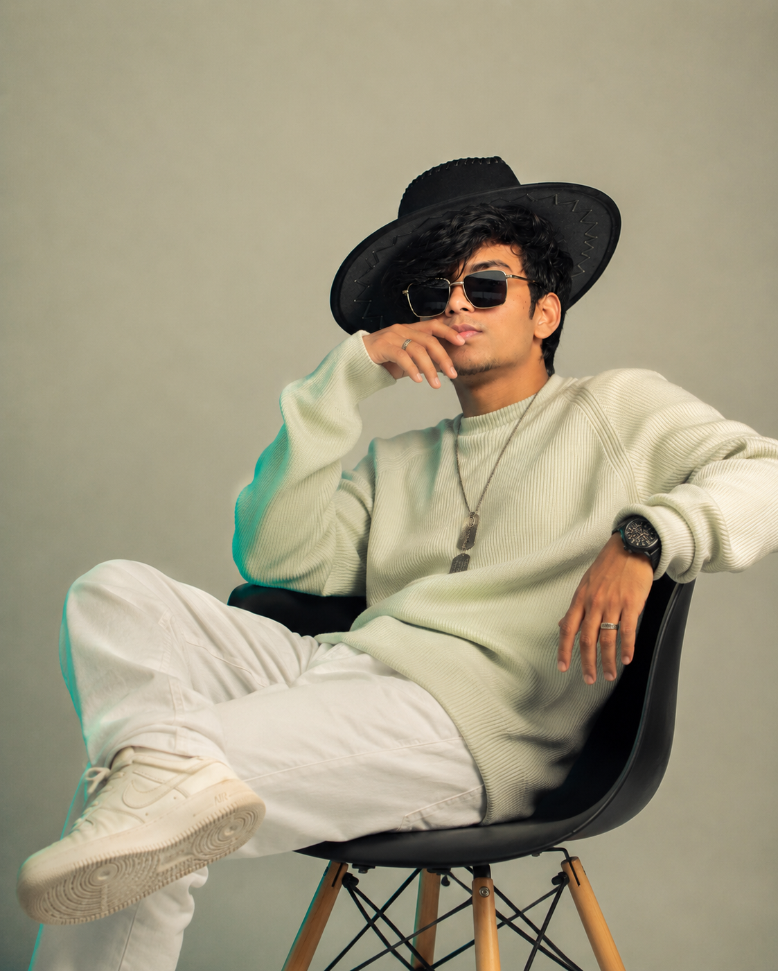 Stylish Cowboy Hat Fashion Portrait