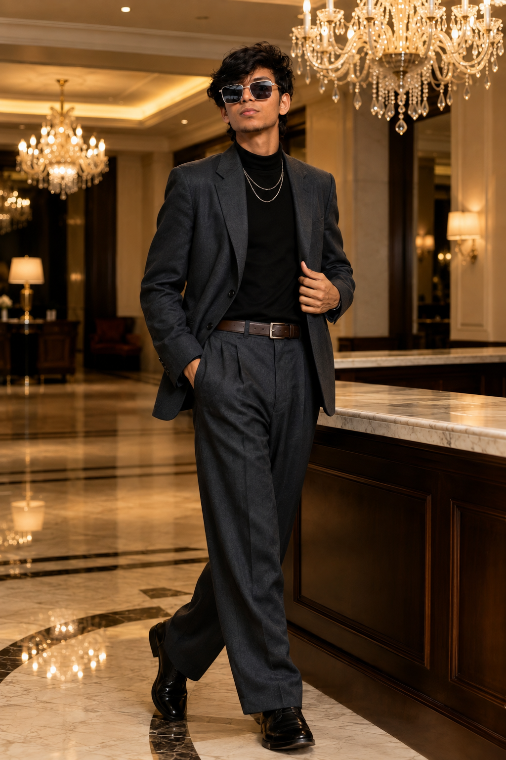 Luxury Grey Suit Hotel Portrait ✨