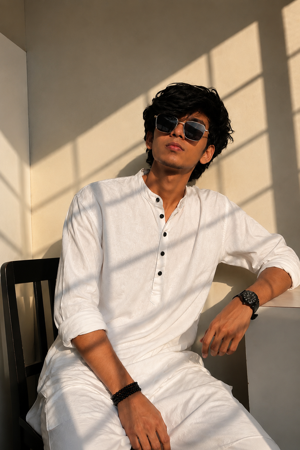 White Kurta Aesthetic 🤍 | Golden Hour Sunlight | Cinematic AI Photography PART 3