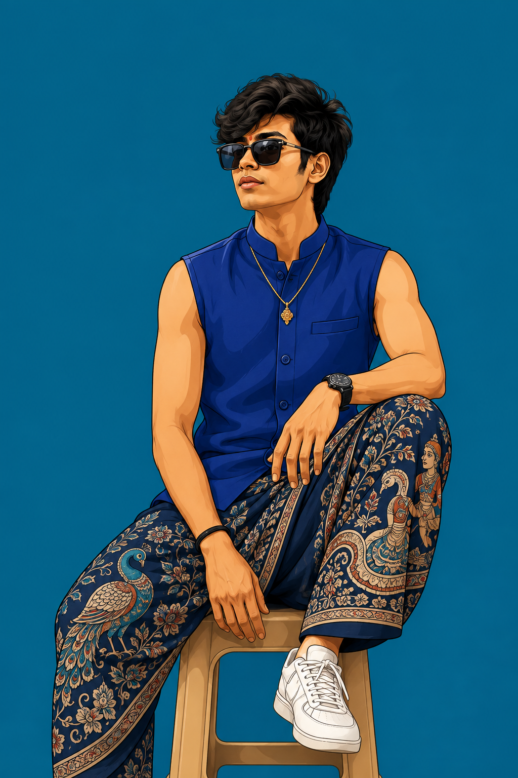 🔥 | Royal Blue Kurta Look | Trending AI Art #2