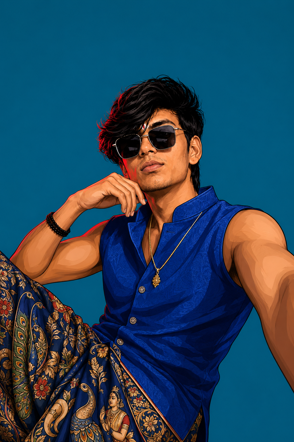 🔥 | Royal Blue Kurta Look | Trending AI Art #3